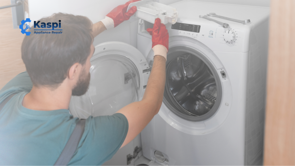 Washing machine drain system diagram explaining how water drains from washer when troubleshooting washing machine not draining water.

