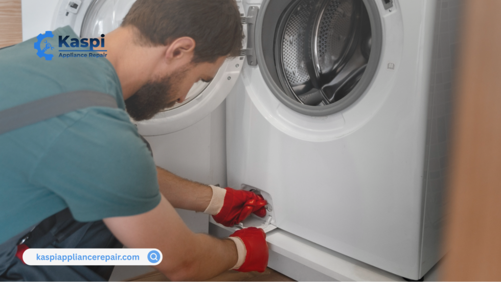 Step by step process to fix a washing machine that is not draining often caused by commercial washer pump failure or a blocked drain system.

