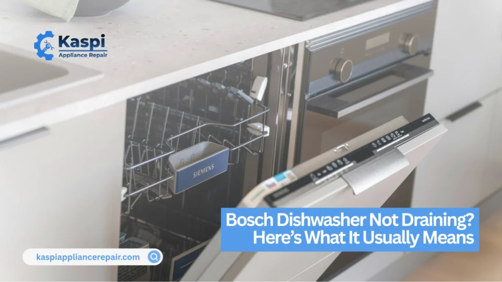 Bosch dishwasher not draining properly showing common dishwasher error codes and drain issues