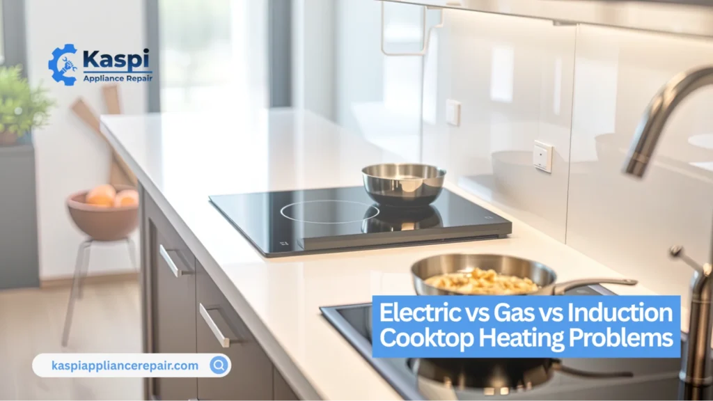Electric cooktop not heating compared with common gas and induction cooktop heating problems