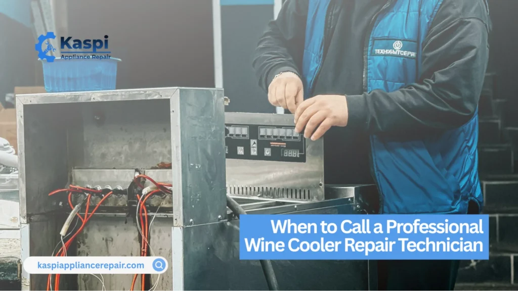 Professional technician repairing a wine cooler compressor that is not working properly