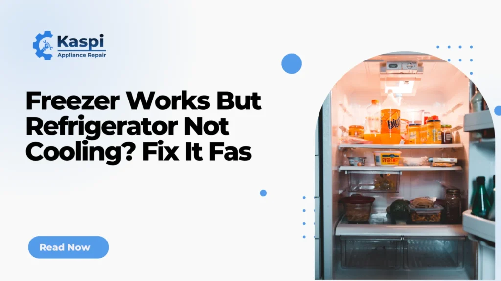 freezer works but the refrigerator is not cooling due to restricted airflow between compartments.
