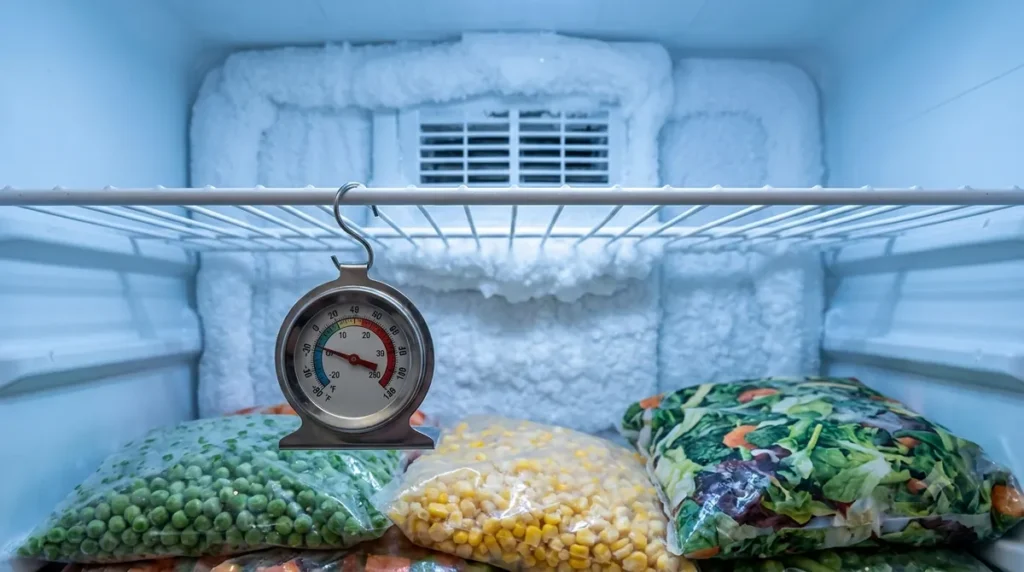 Why is my freezer not freezing – heavy frost on the back wall air vent and thermometer showing a warm reading